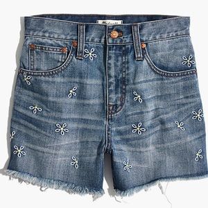 Madewell Perfect Jean Short Daisy Embroidered